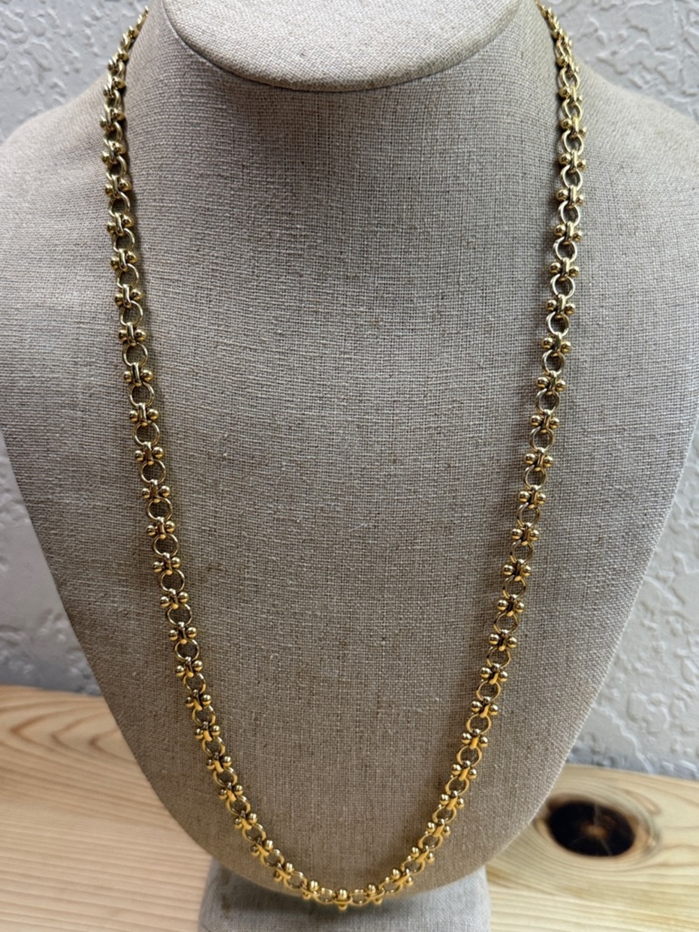 Fashion Jewelry Gold Floral Link Necklace